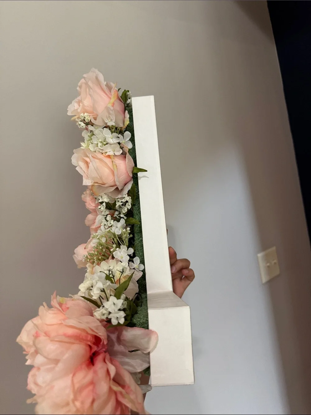 Oversized ‘L’ Blush Pink & Cream Floral Letter
